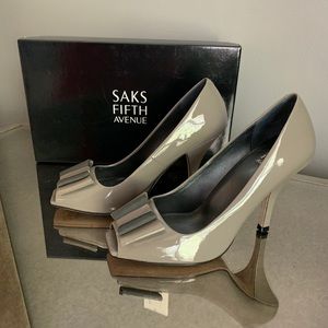 Saks Fifth Avenue Classic Patent Pump